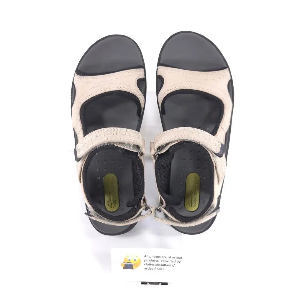 Clarks Wave Walk Casual Sling Back Sandal Womens Size 6.5 64662 Tan Black